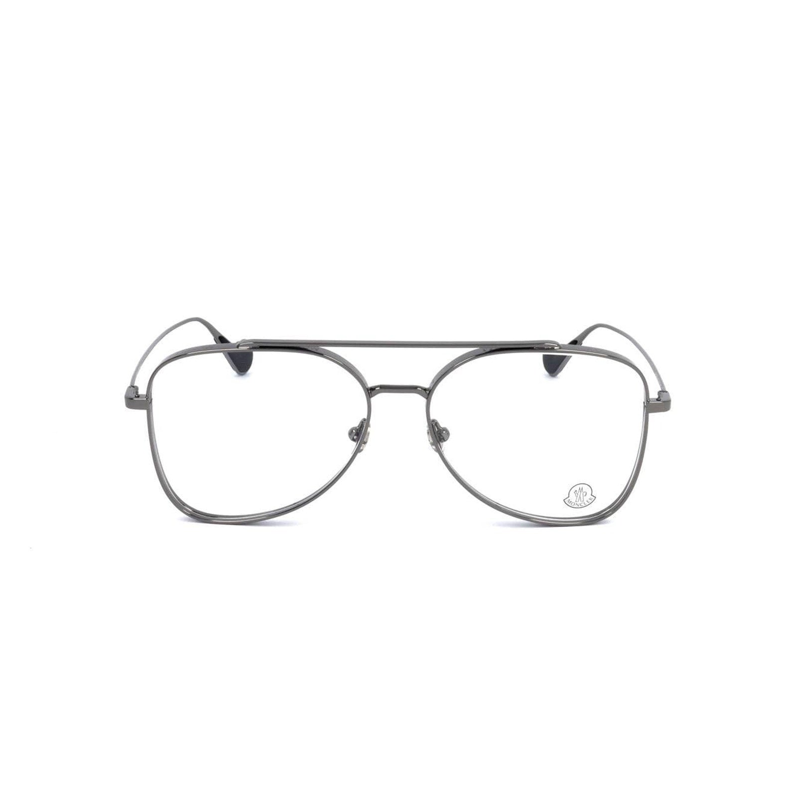 Moncler ML5083 008 Gunmetal Silver Aviator Men Eyeglasses Metal Frame 55-15-150 Moncler