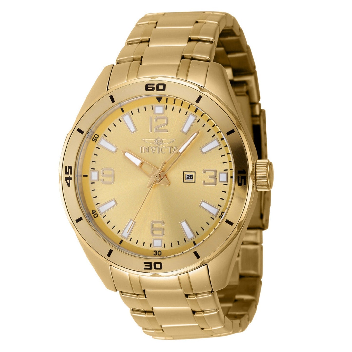 Invicta Men's 44mm PRO DIVER Scuba Chronograph Gold Dial Watch Invicta