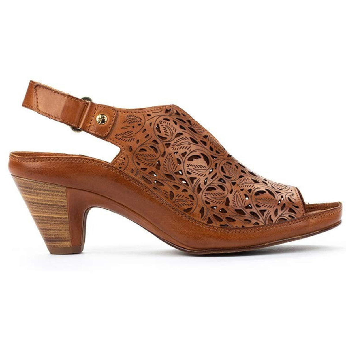 Pikolinos Leather Women's Heeled Sandals Java W5A, Brandy, 9-9.5 US