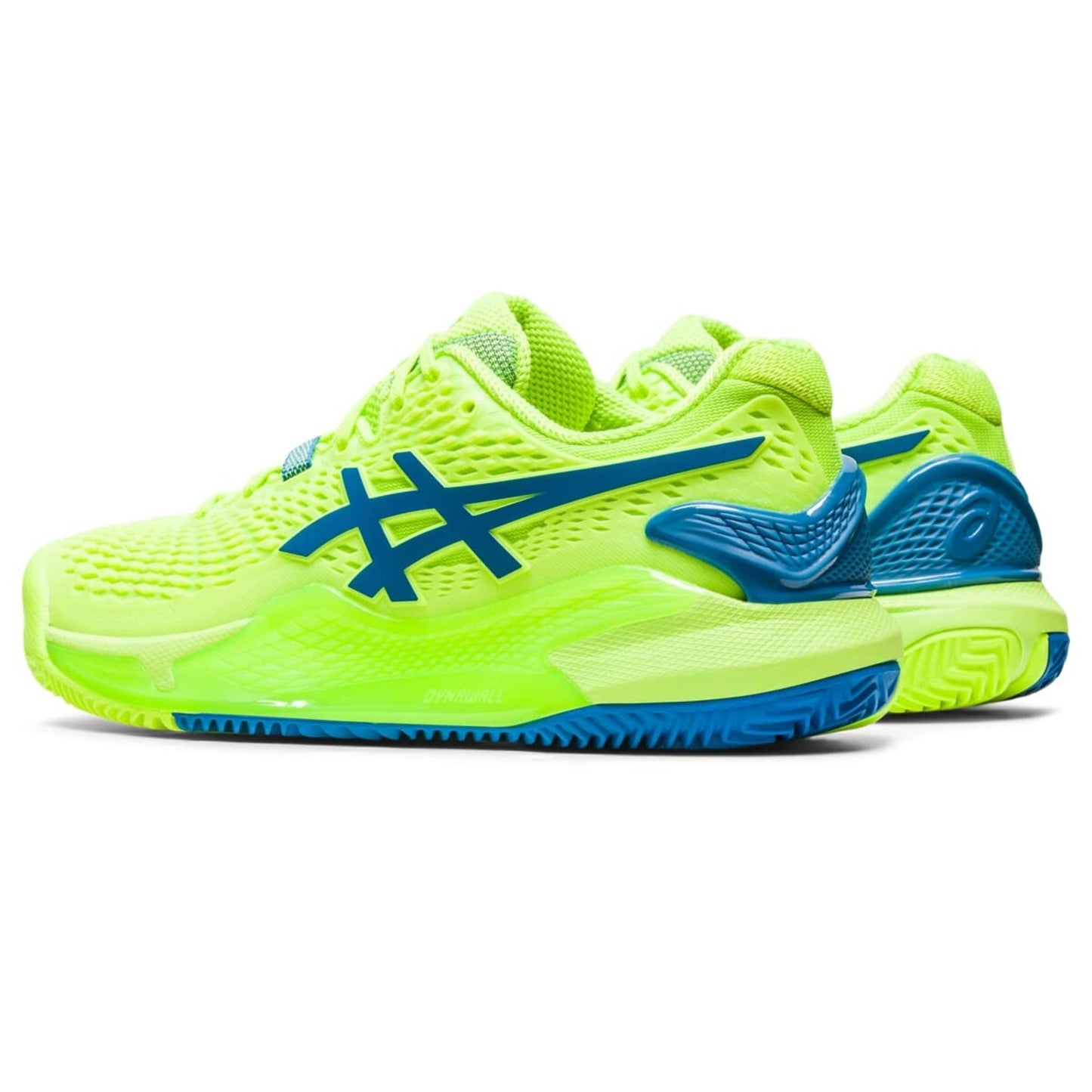 ASICS Women's Gel-Resolution 9 Clay Tennis Shoes Hazard Green/Reborn Blue 12 B