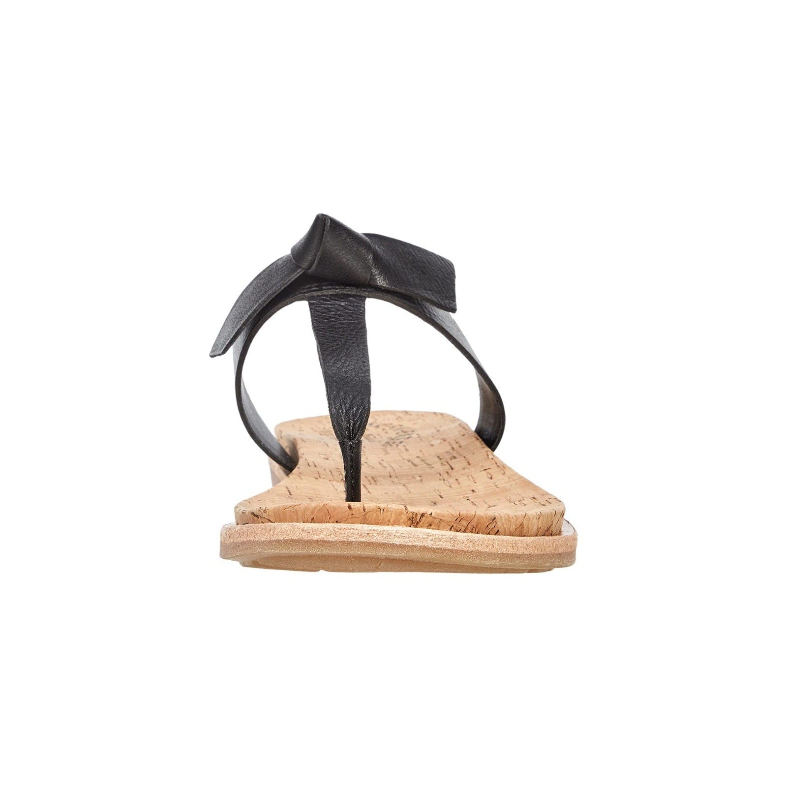 Kork-Ease Womens Blake T-Strap Leather Black Thong Sandals Shoes Size 9 Kork-Ease