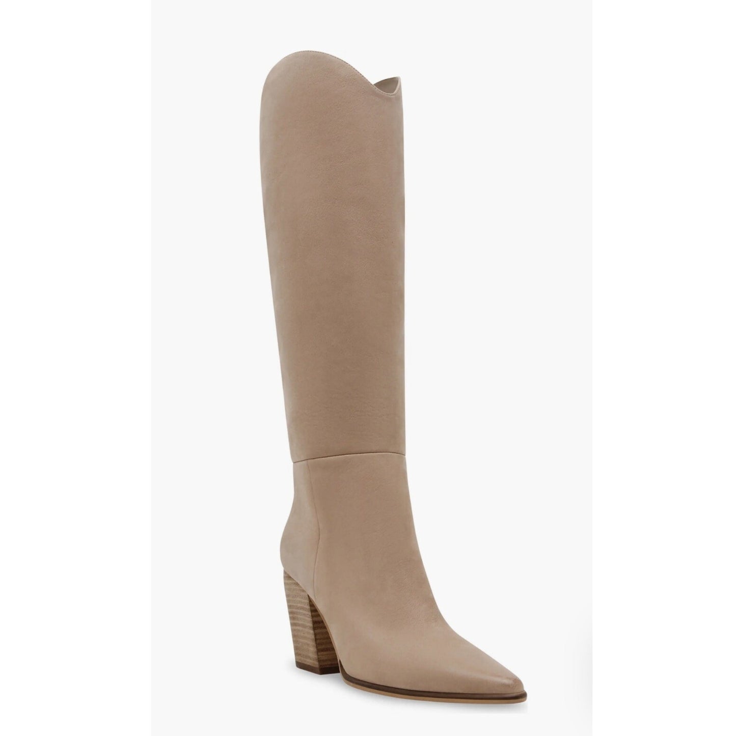 Steve Madden Croft Pointed Toe Knee High Boots Tan Nubuck Size US 8 Wide
