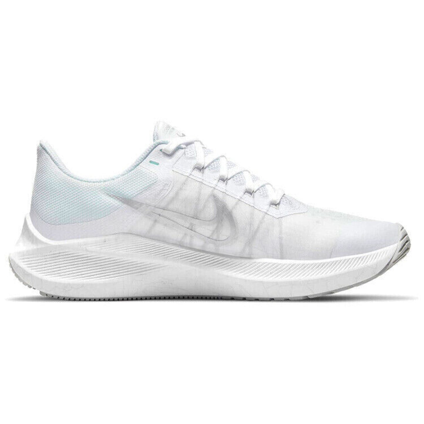 Nike Womens Zoom Winflo 8 Beige Running Shoes White/Metallic Silver US Size 7.5