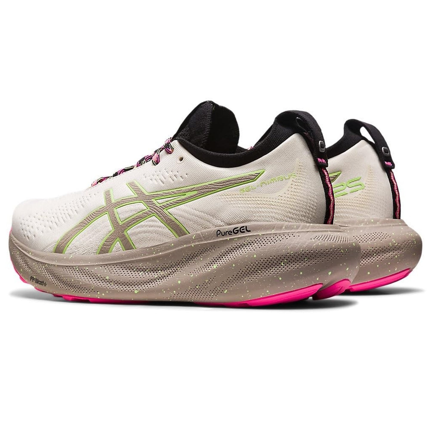 ASICS Women's Gel-Nimbus 25 Trail Running Shoes Nature Bathing/Lime Green 9.5 M