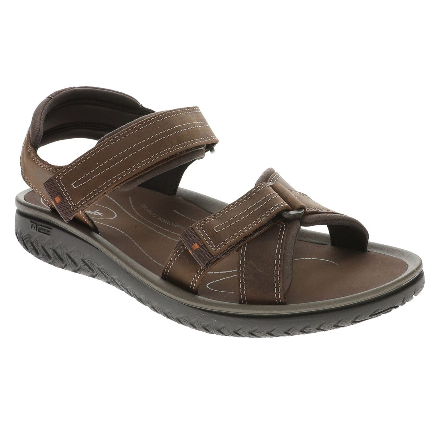 Clarks Wesley Shore Beeswax Leather Mens Sandals Brown Size 10 M