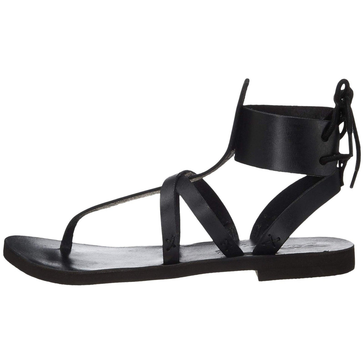 Free People Vacation Day Wrap Sandal Black Leather Size 39.5 EU/US 9 M