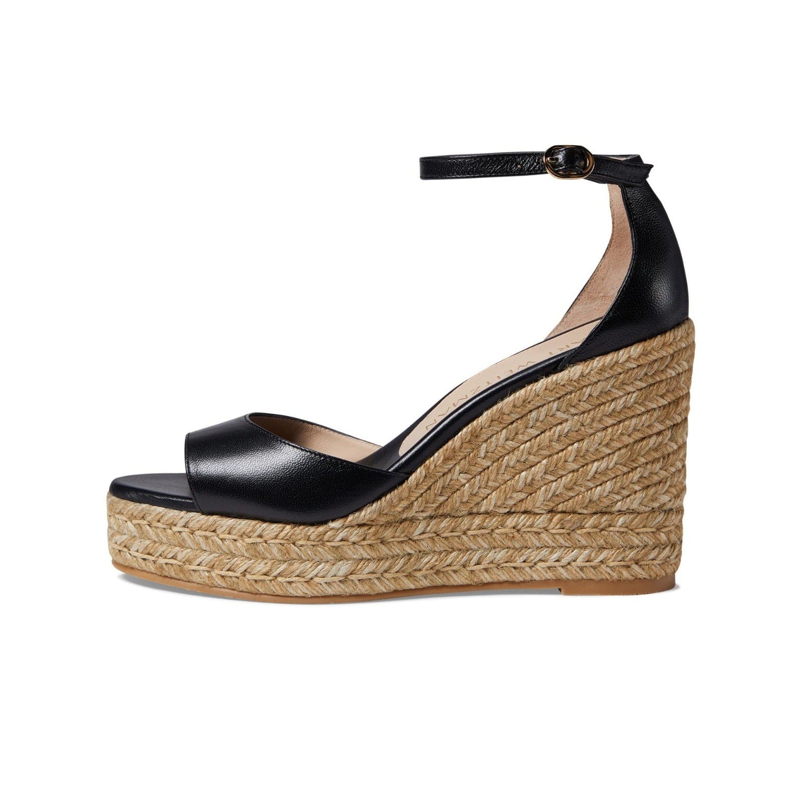 Stuart Weitzman Nudist Espadrille Wedge Sandal Black Size 8C Wide Stuart Weitzman