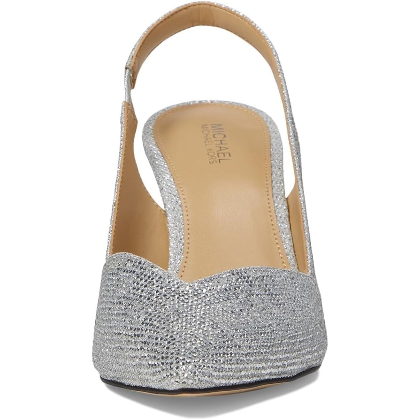 Michael Kors Women's Chelsea Sling Heels Glitter Chain Mesh/stain Size 8.5 M