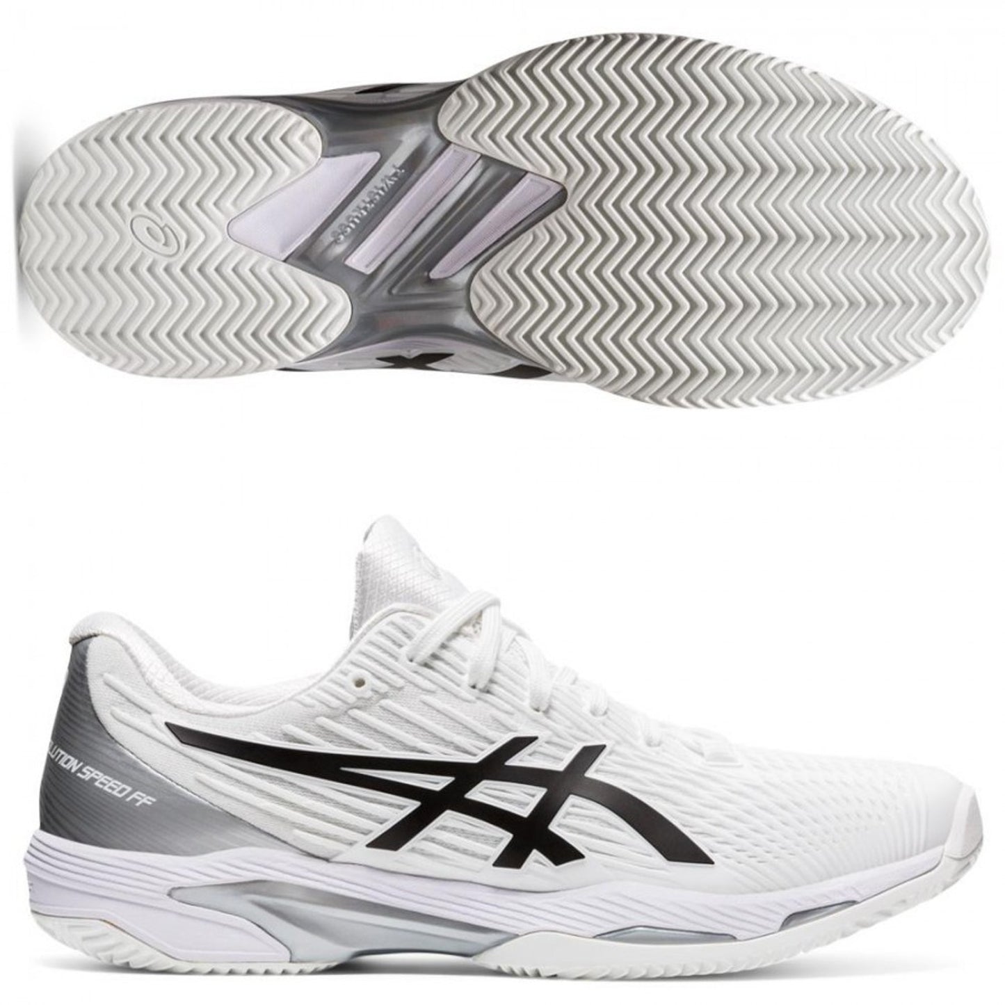 ASICS Men's SOLUTION SPEED FF 2 Tennis Shoes in White/Black 8.5 M