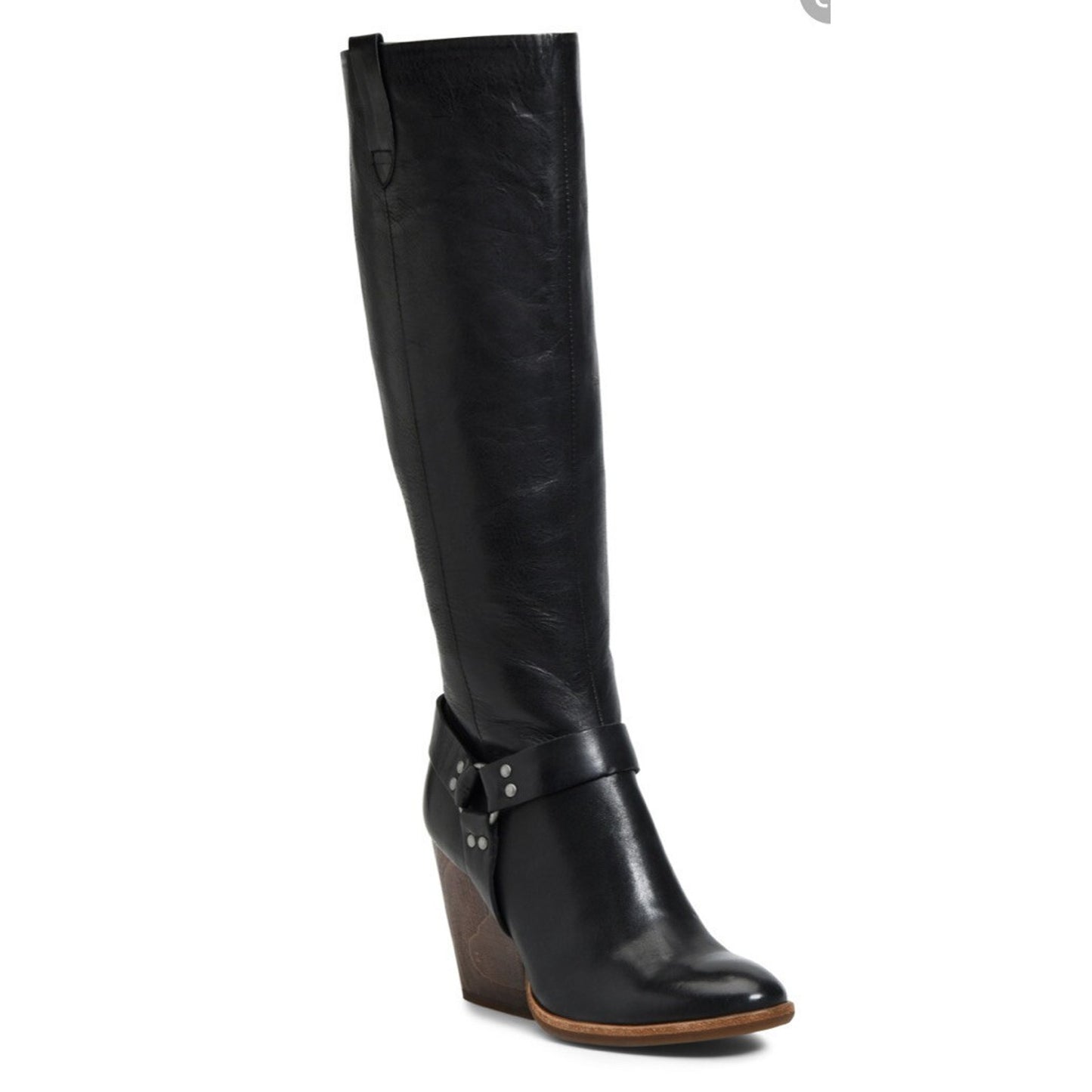 KORK EASE Lett Women's Tall Buckle Boots Black Leather 8.5 M
