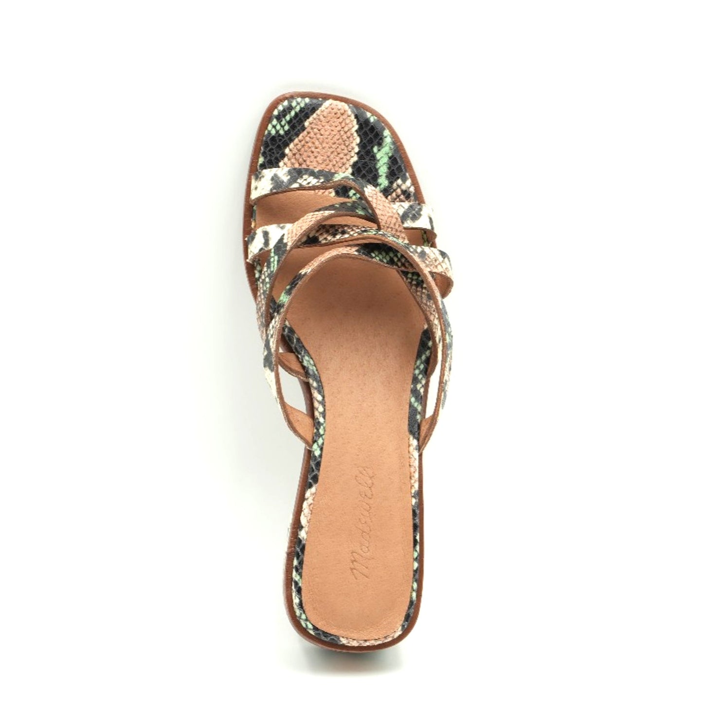 Madewell Melanie Sandals Flip Flops Shoe Womens Size 8.5 Beige Black Snake Print