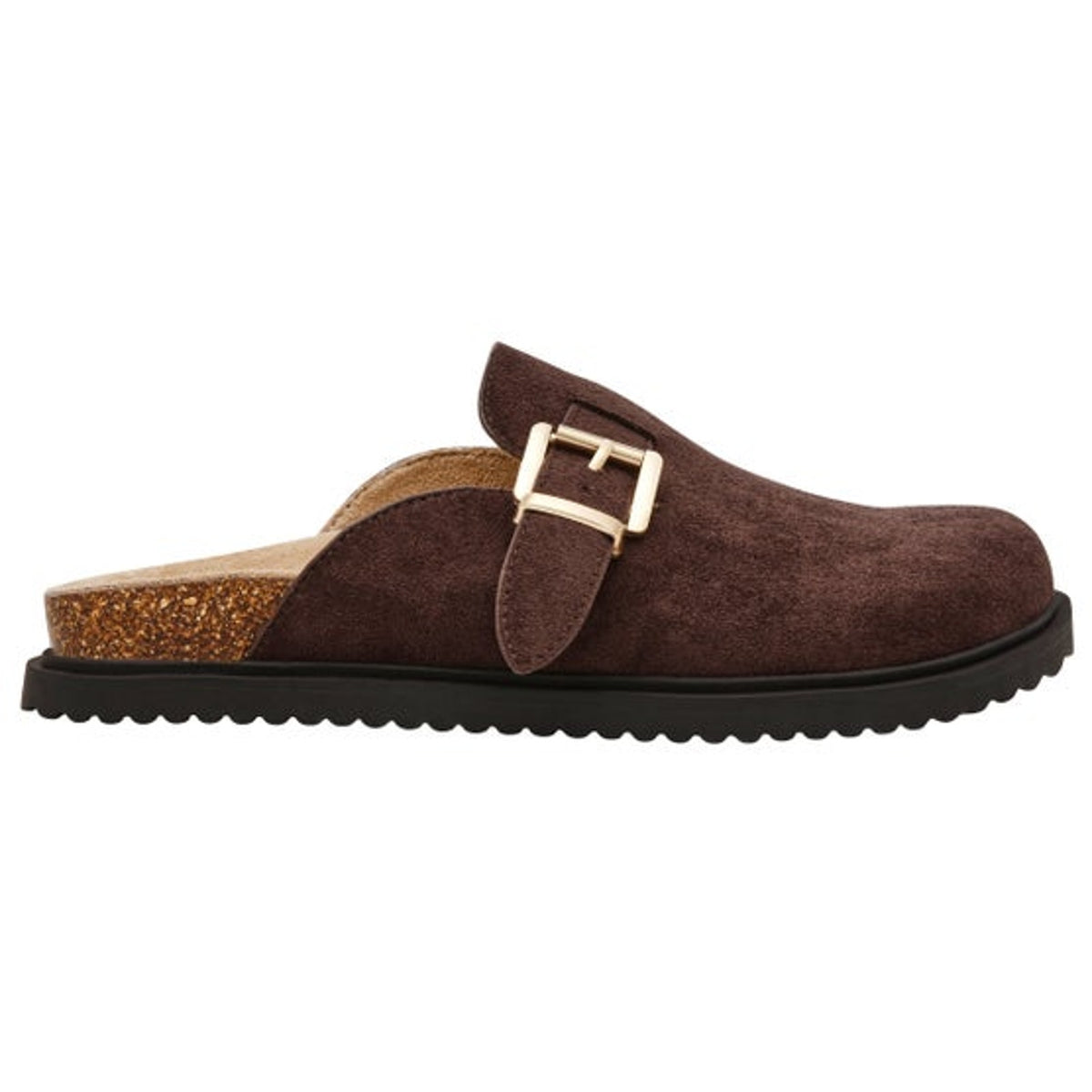 DV Dolce Vita Women's Comfortable Slip On Buckle Mules Faux Suede Brown Size 8