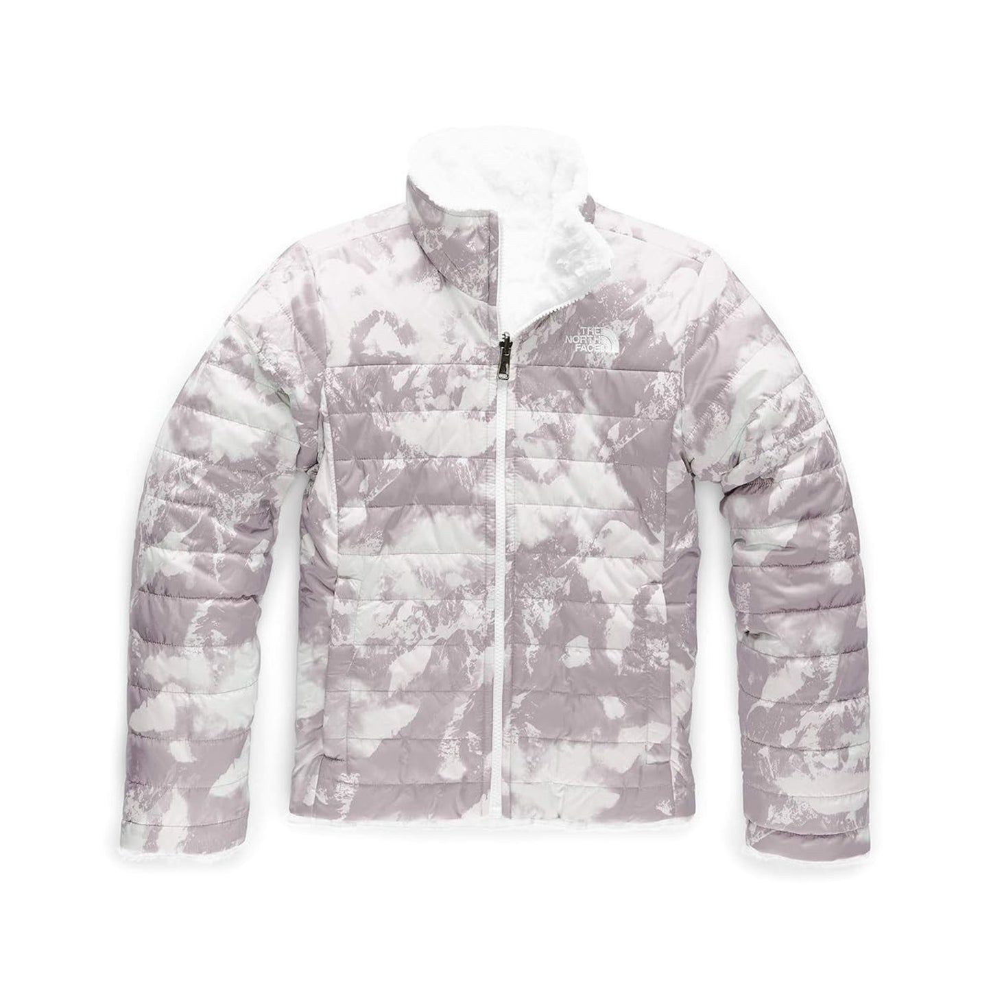 THE NORTH FACE Girl's Reversible Mossbud Swirl Jacket, Ashen Purple Medium 10/12
