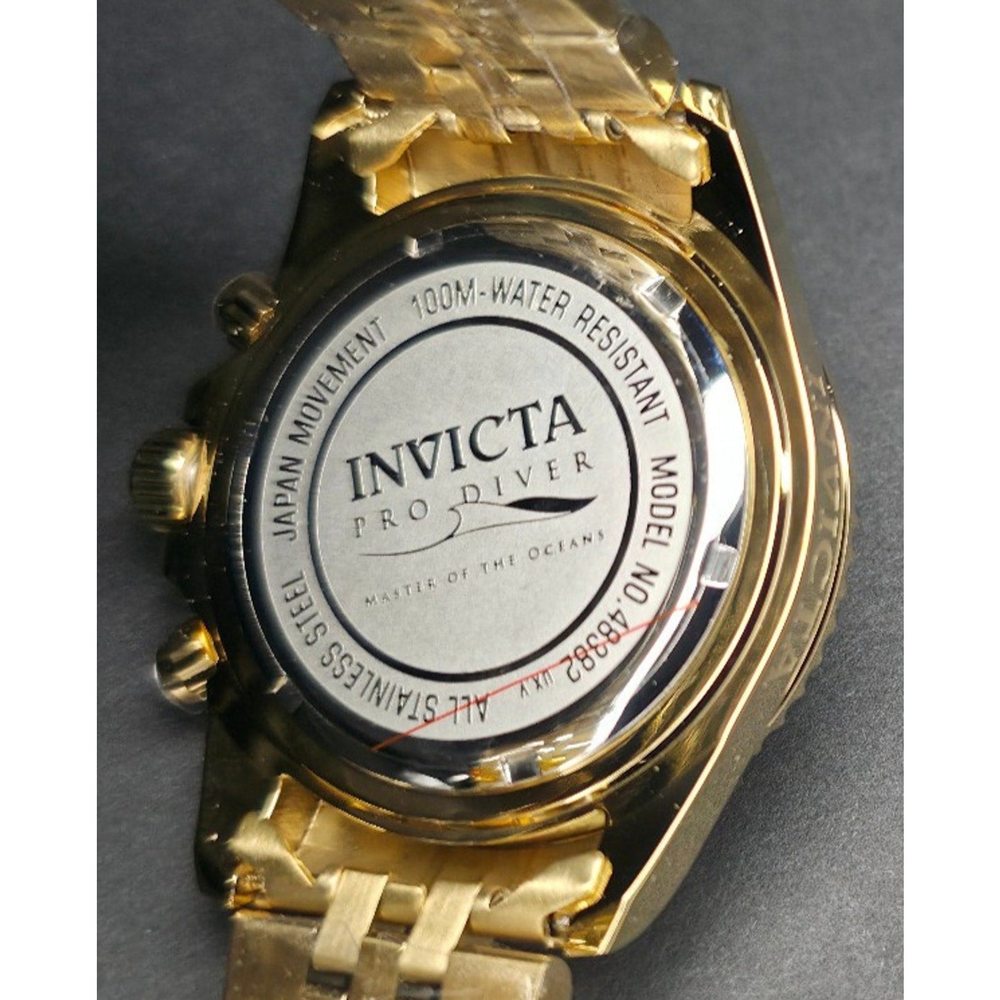 Invicta Pro Diver Titan Men's Luxury Watch Chrono Gold Dial - 43mm, Gold Invicta