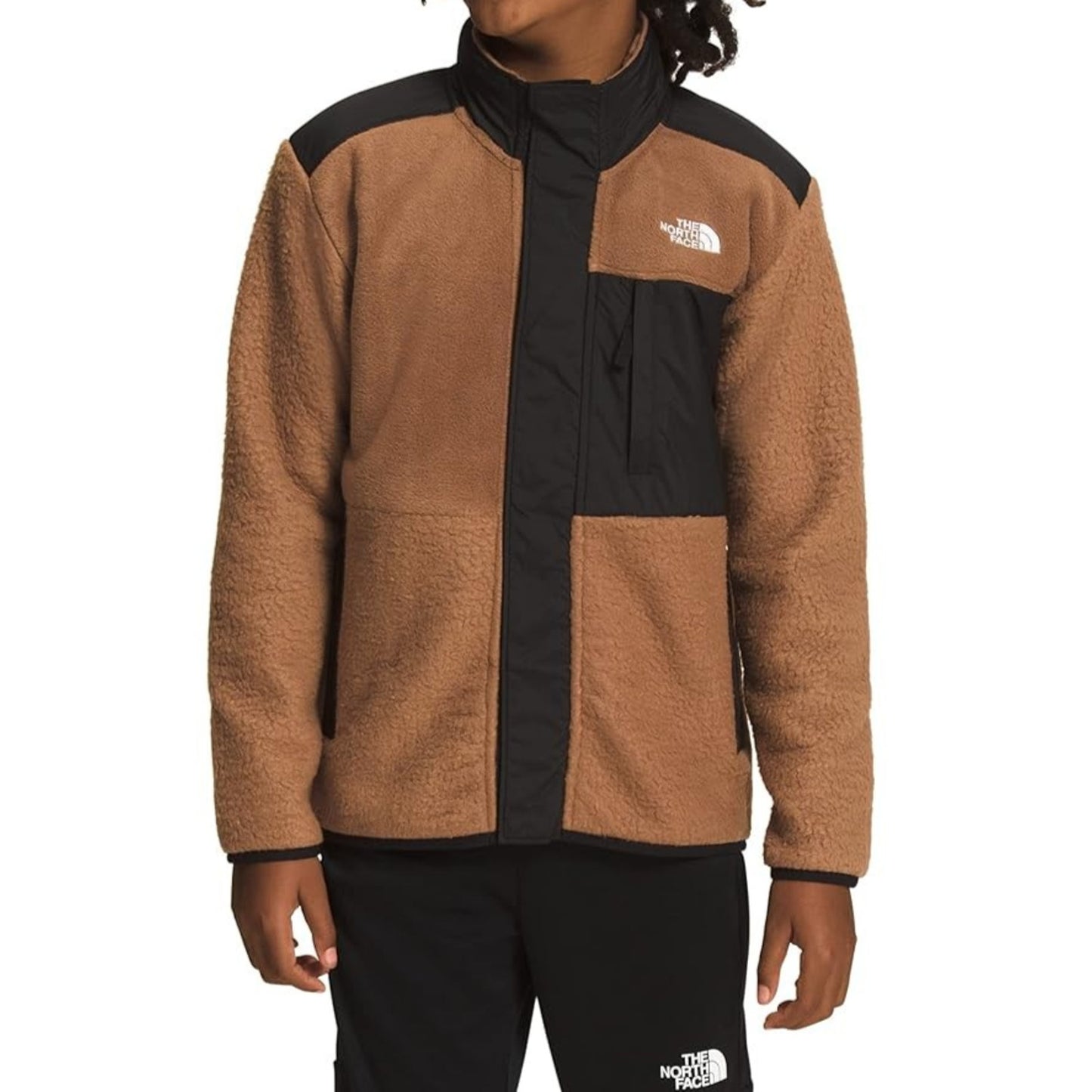 THE NORTH FACE Boy's Forrest Fleece Mashup Jacket Toasted Brown MD 10 Big Kid
