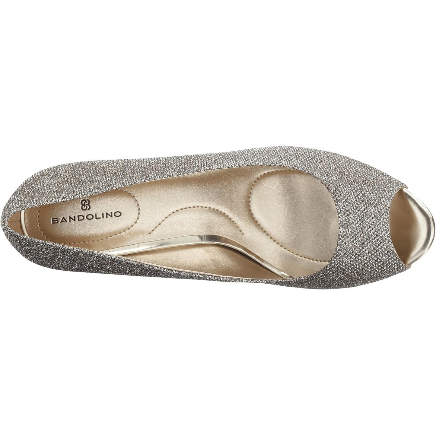 Bandolino Rainaa Gold Fabric Peep Toe Pumps Heels Size 10 M