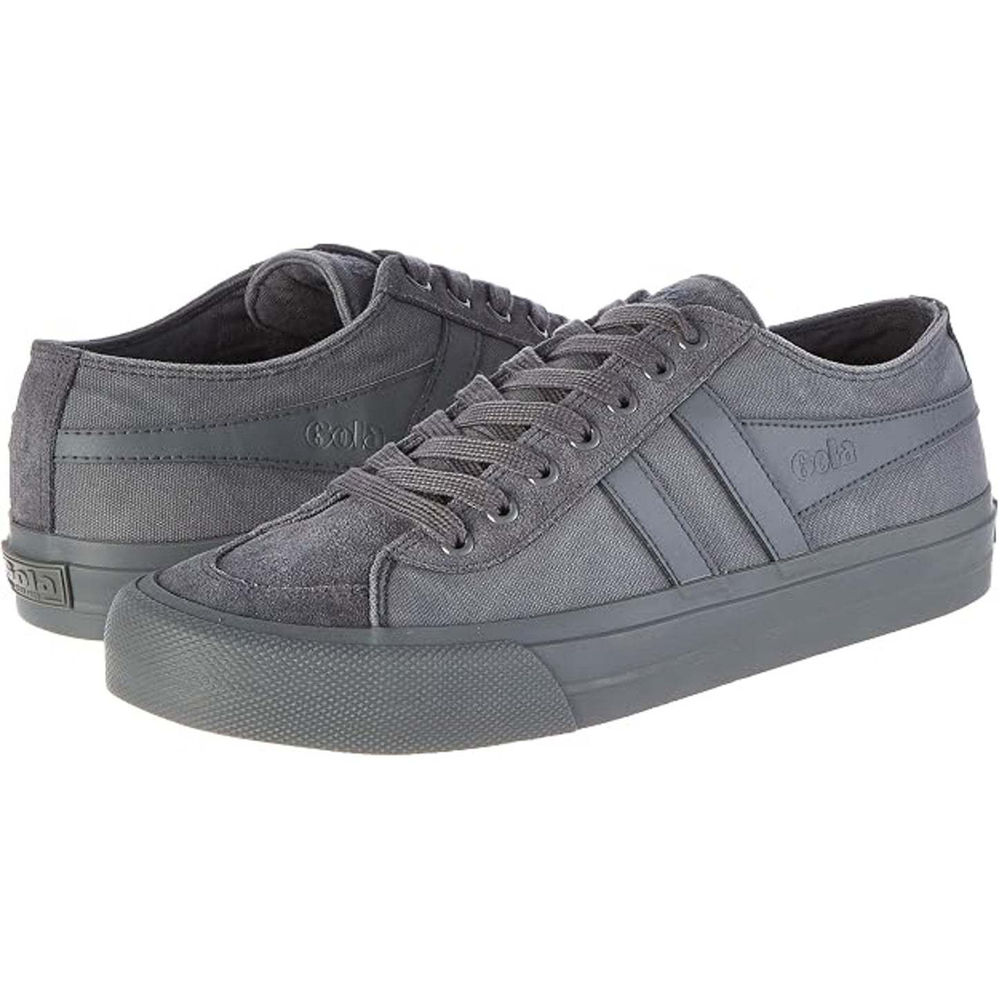Gola Quota II Grey Canvas &Suede Retro Style Men's Trainers Sneakers Sz 9