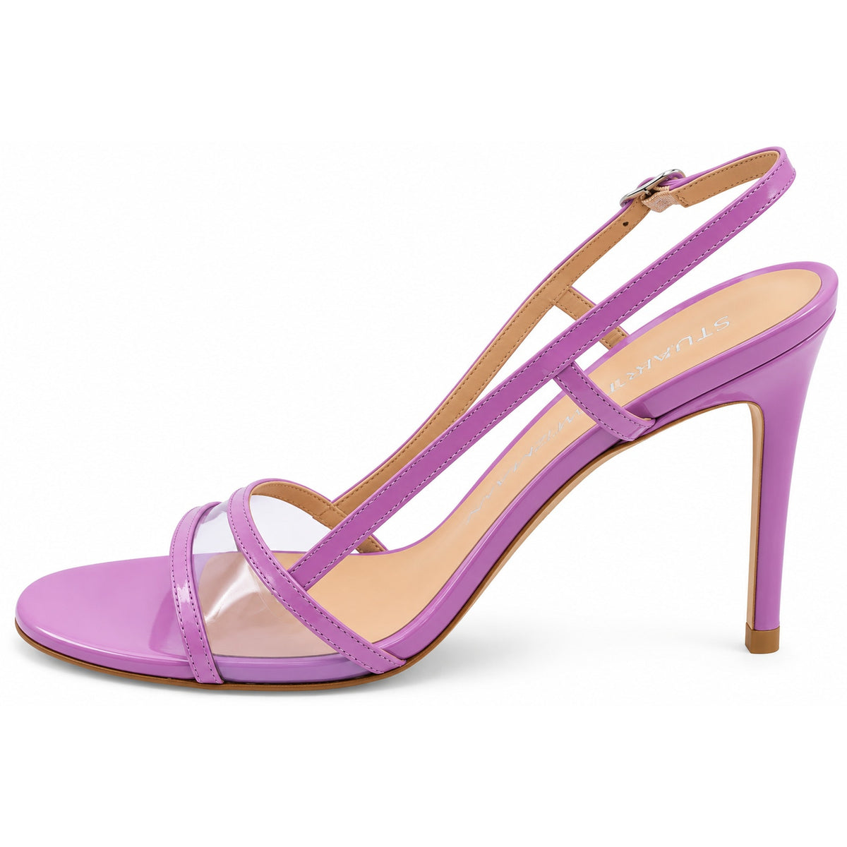 Stuart Weitzman Mondrian 100 Women’s Stiletto Sandals Amatista Wisteria Size 8