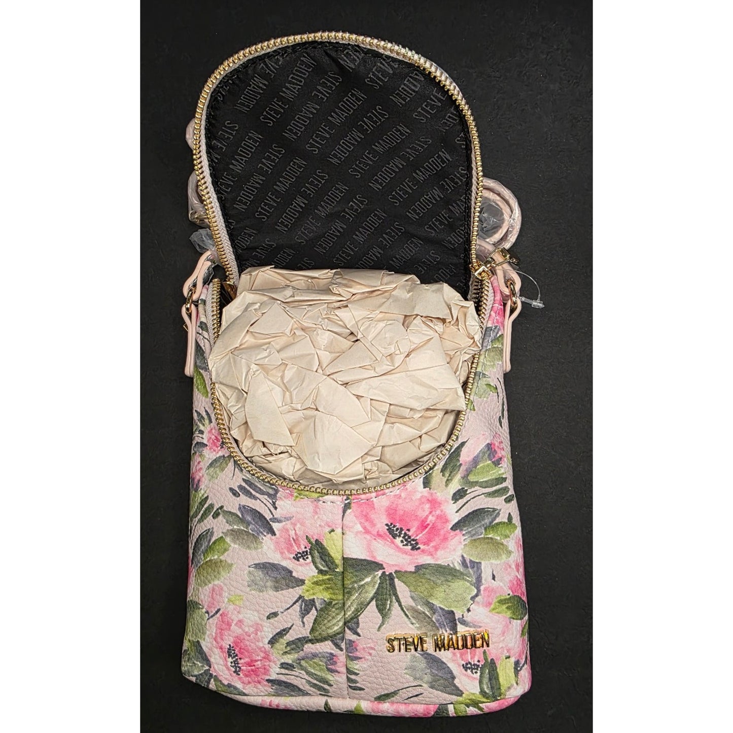 Steve Madden, Balexis Small Floral Crossbody Bag Pink Floral Adjustable Strap