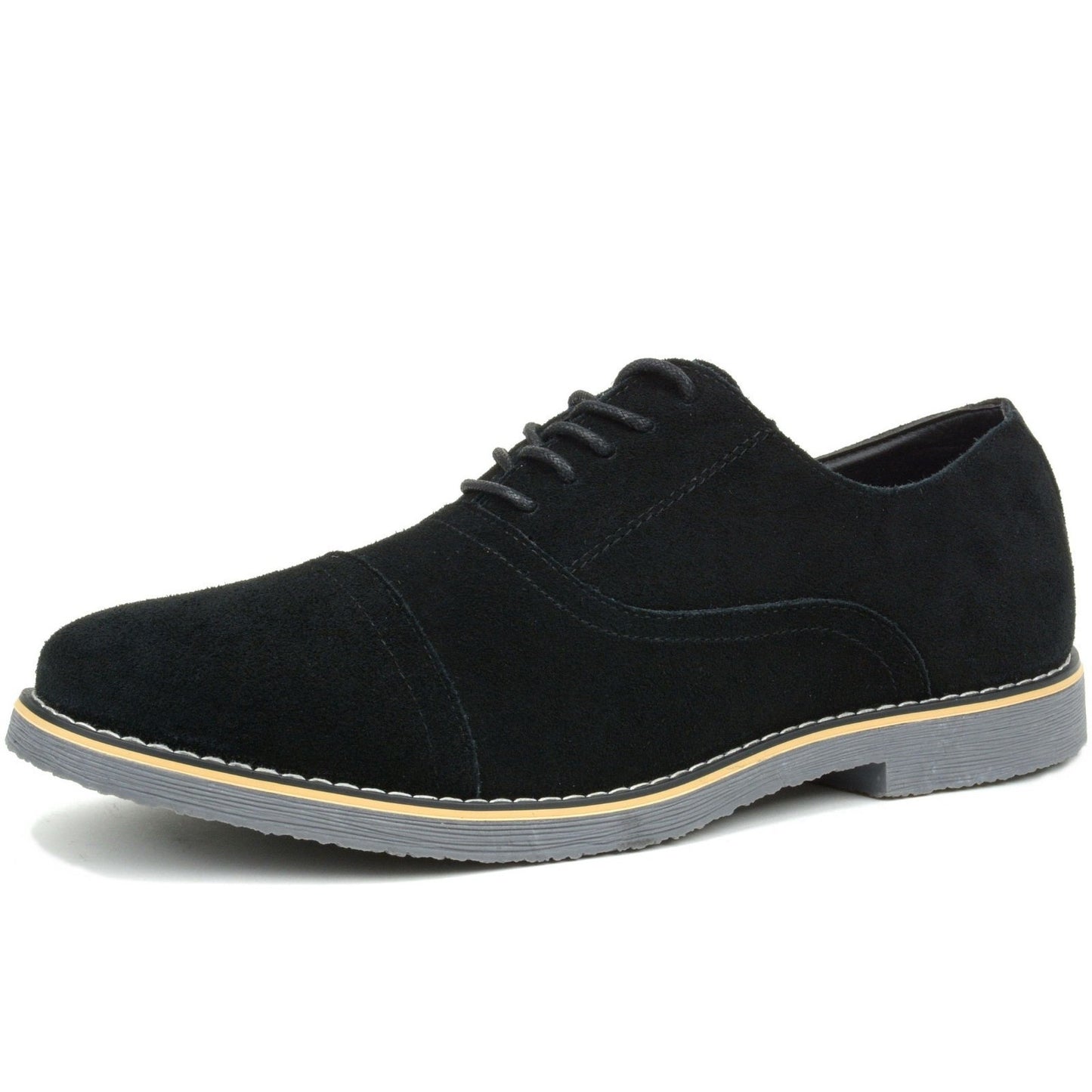 Alpine Swiss Aston Suede Leather Dress Men's Size 10 Black Cap Toe Lace Up