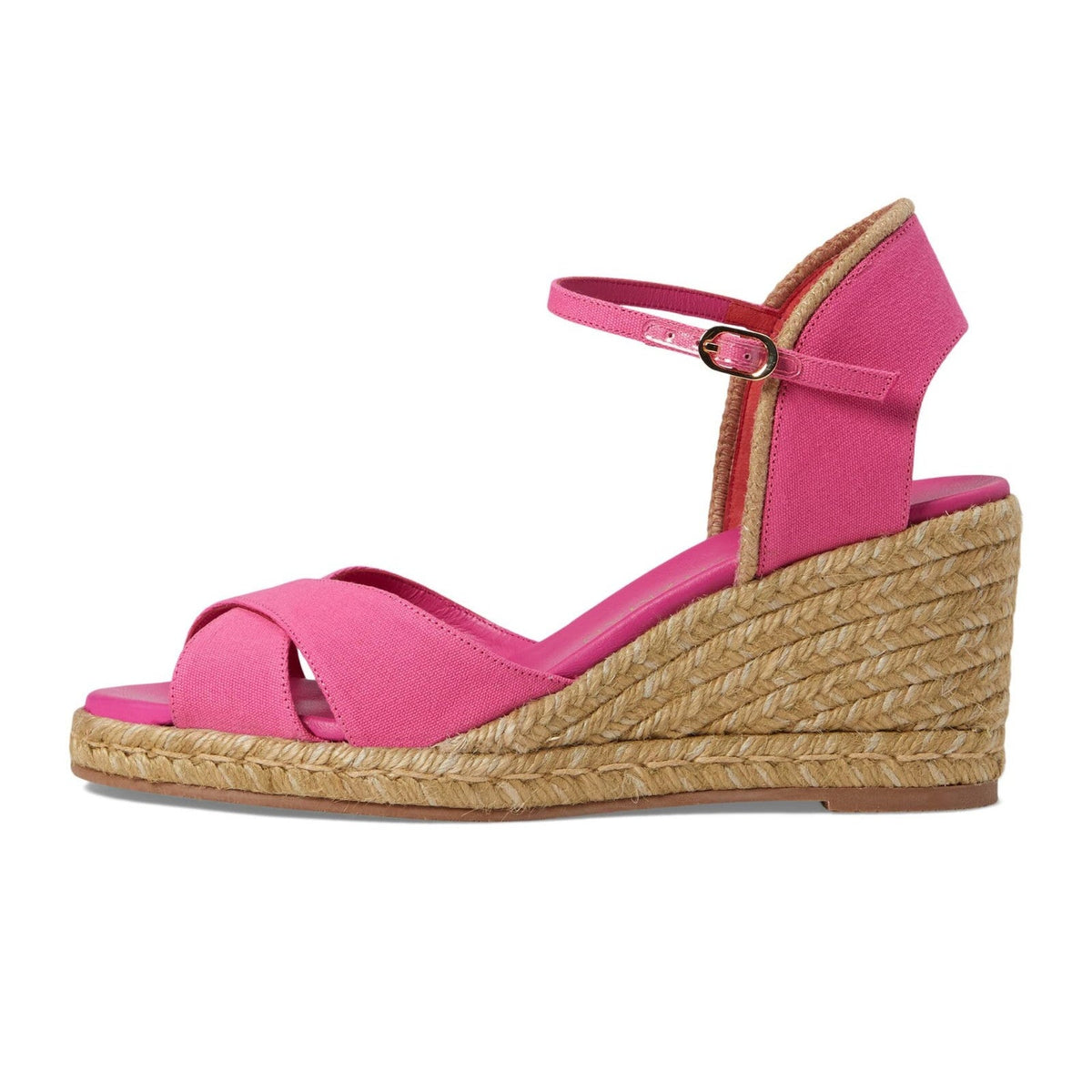 Stuart Weitzman Mirela II Espadrille Wedge Fuchsia/Natural 9.5 B