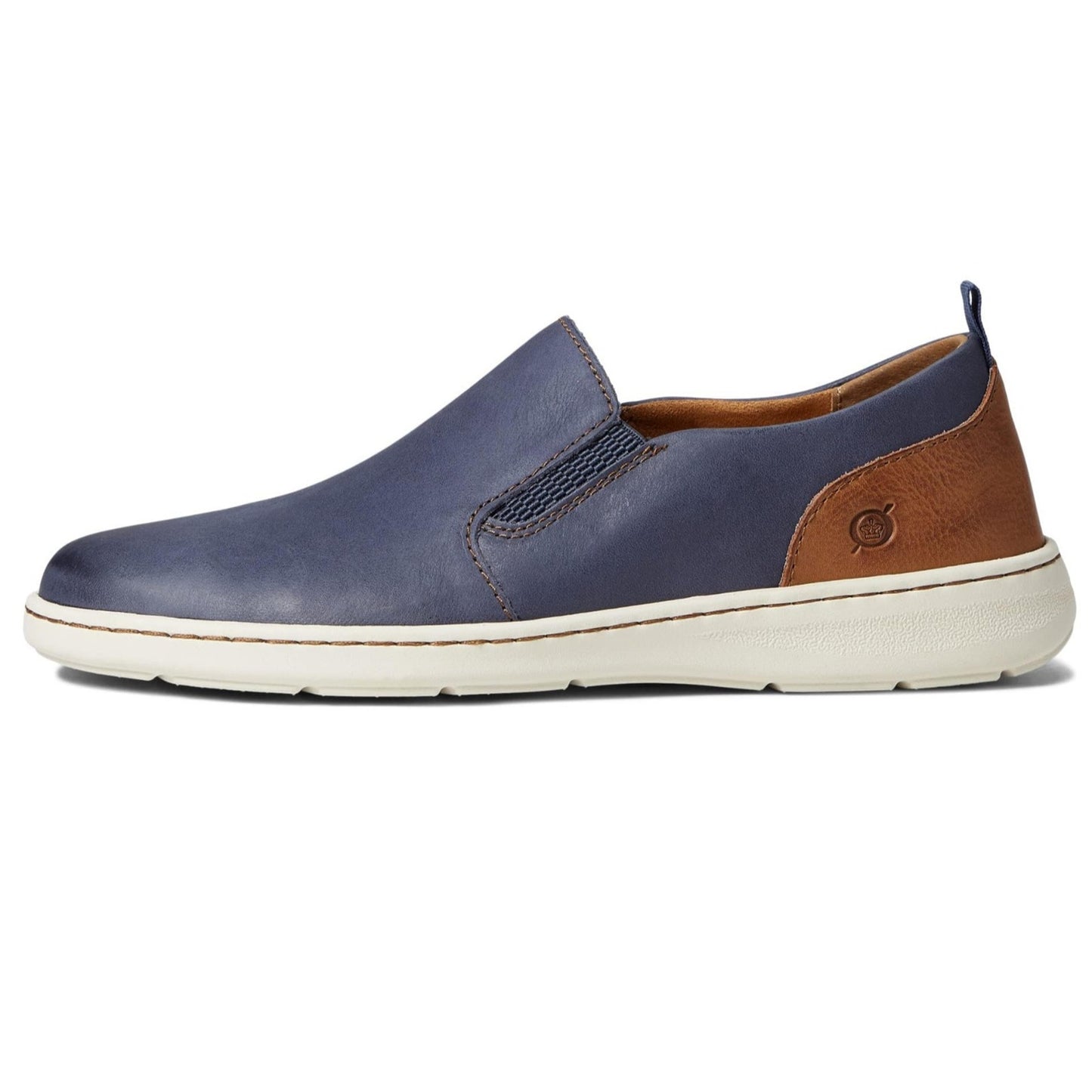 Born Morgan Shoes Men's 8 M Navy/Brown Comfort Slip On Sneakers