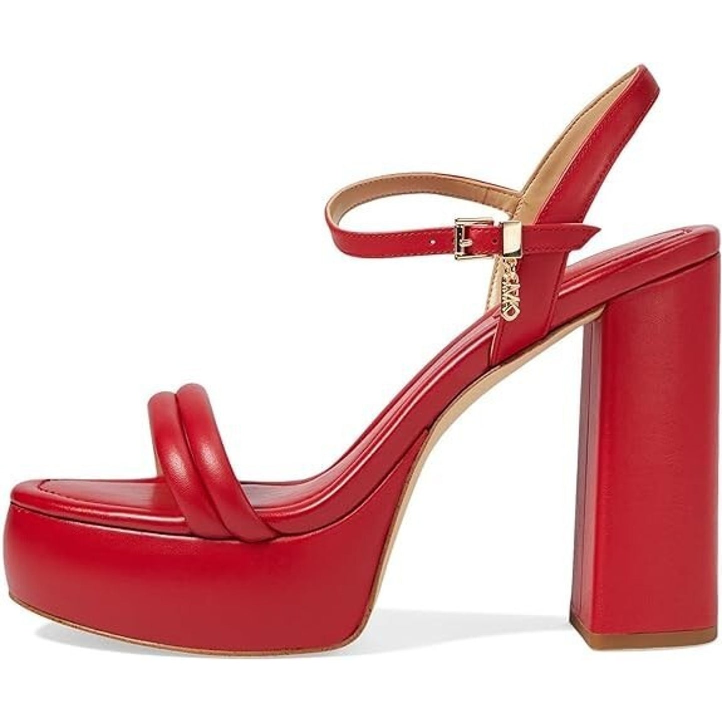 Michael Kors Laci Platform Sandals Crimson Red Leather Women's Size 8 M Heels