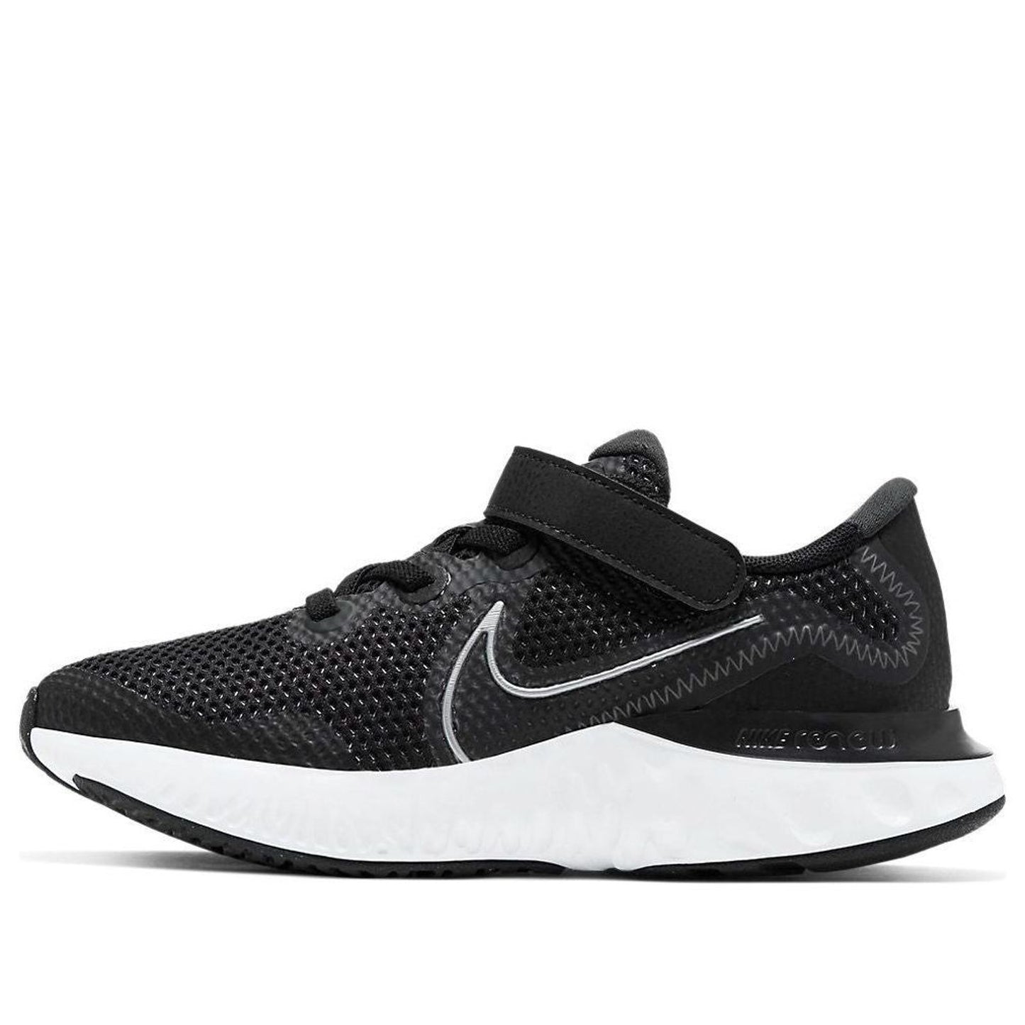 Nike Renew Run hook and loop Little Kid Running Shoes CT1436-091 Black size 2.5Y
