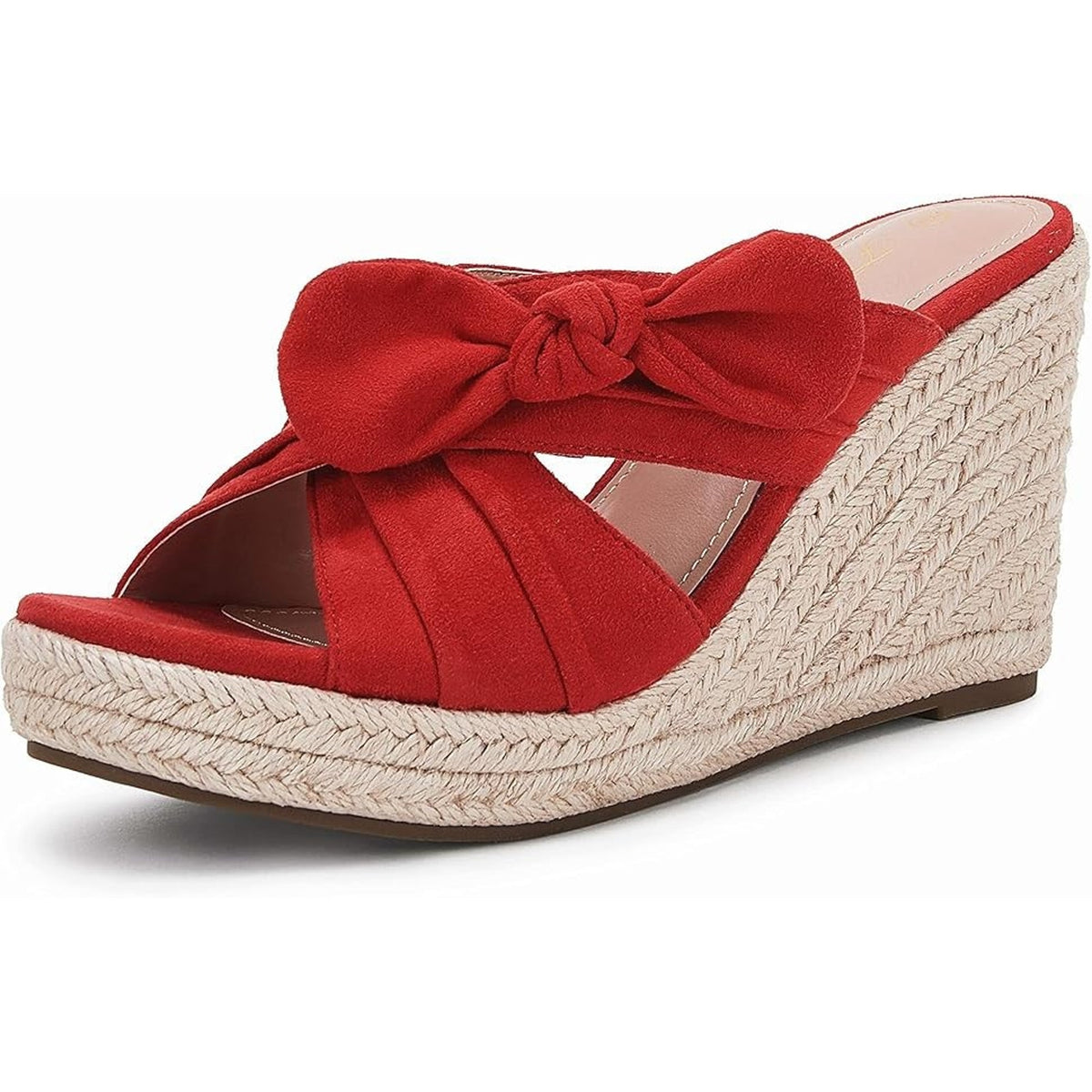 Fashare Womens Espadrilles Slip on Wedge Sandals Bow Tie Platform Size 8.5 M