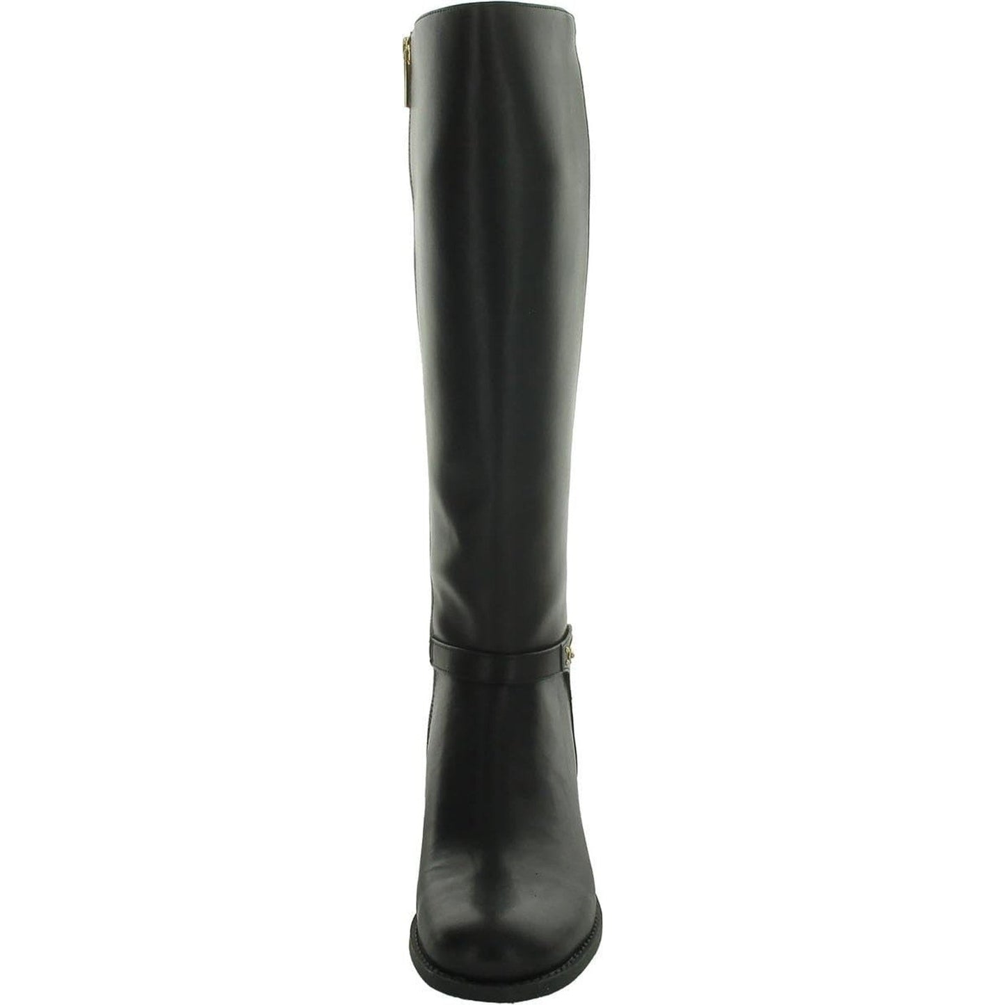 Michael Kors Women's Finley Leather and Logo Riding Boot Black Size 8.5 M Michael Kors