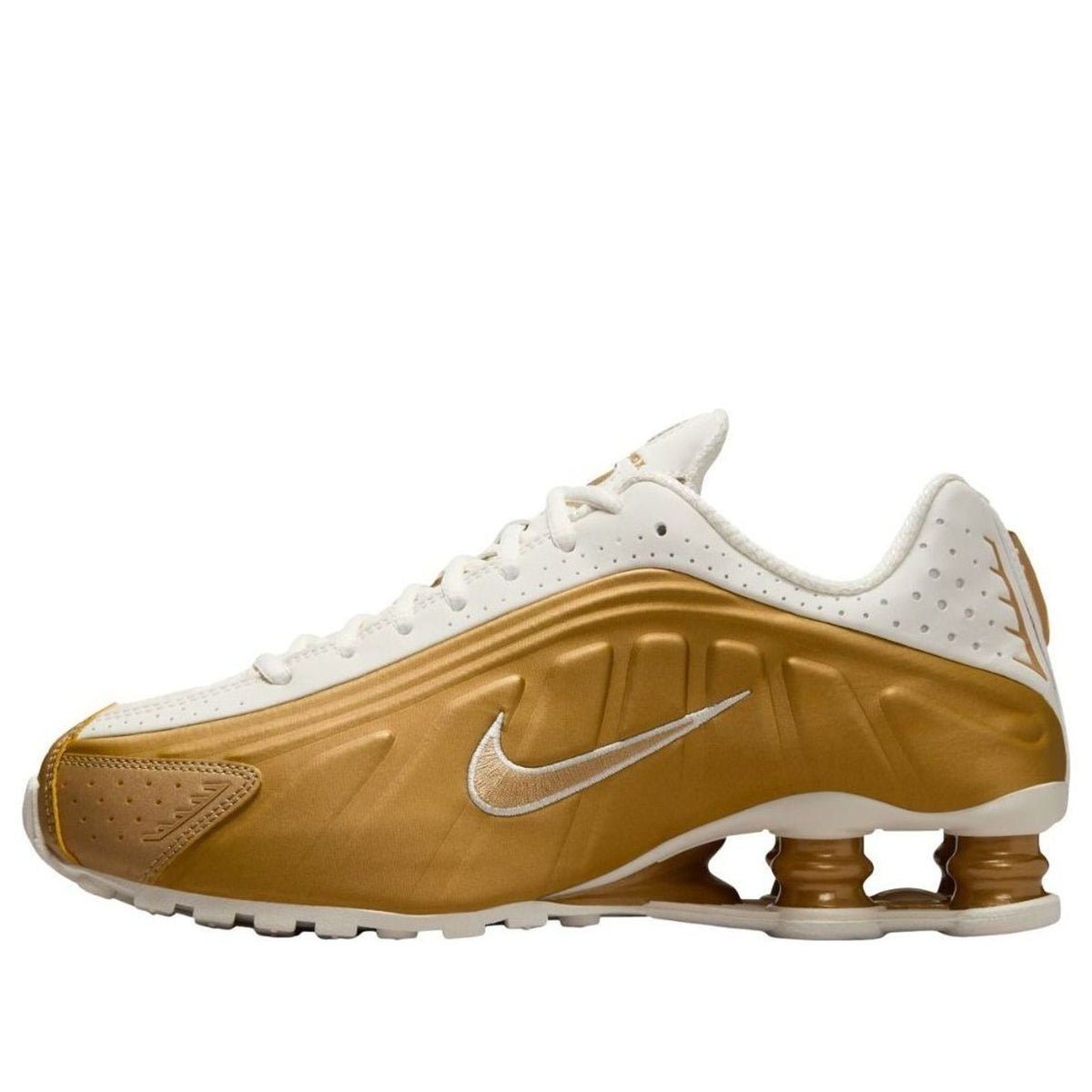 Nike Shox R4 Women’s Low Top Lace-Up Sneakers Metallic Gold AR3565-010 Size 9 M