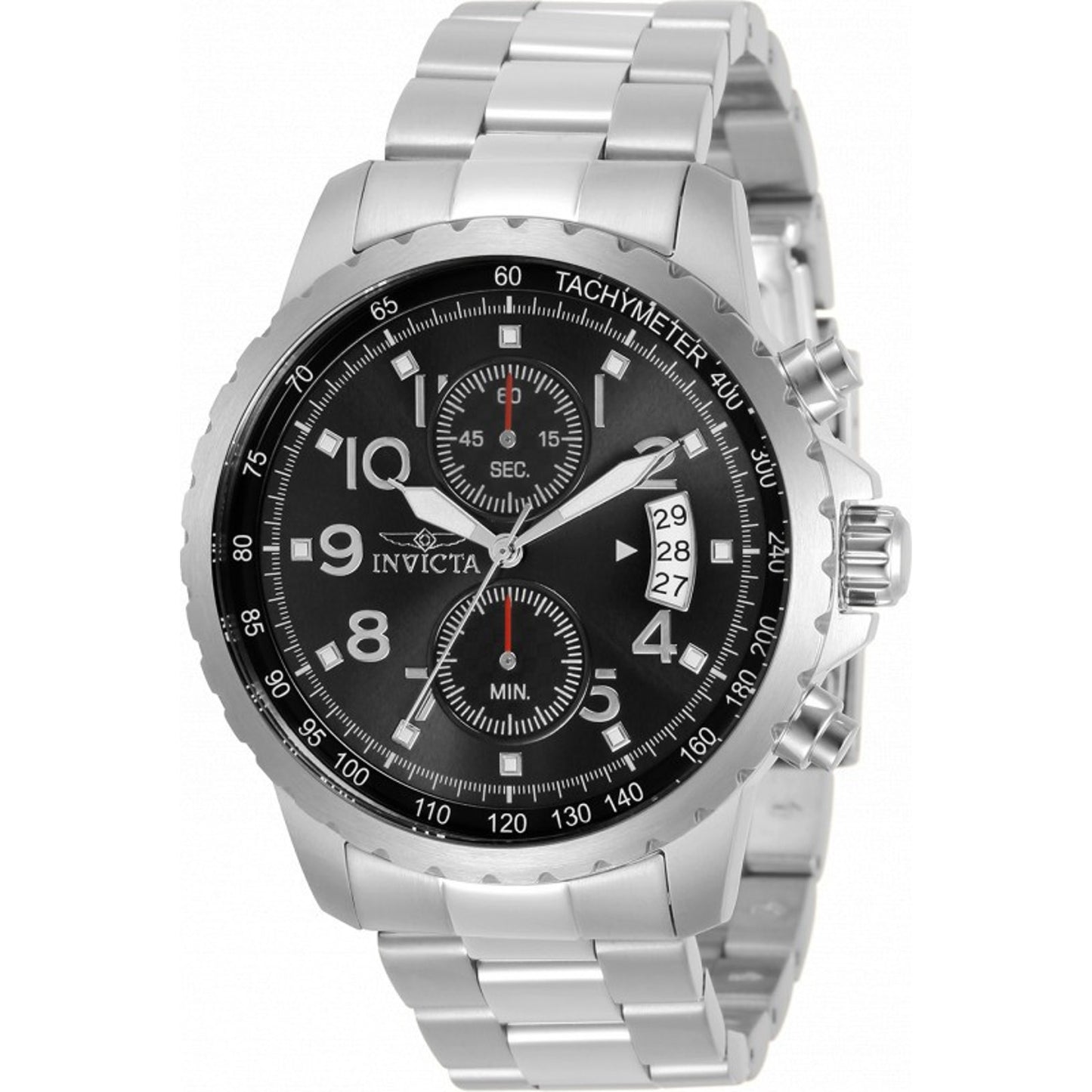 Invicta Specialty Men’s Chronograph Quartz Watch 45mm Stainless Steel Black Dial