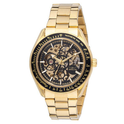 Invicta Objet D Art Men's 43mm Gold Automatic Skeleton Watch Invicta