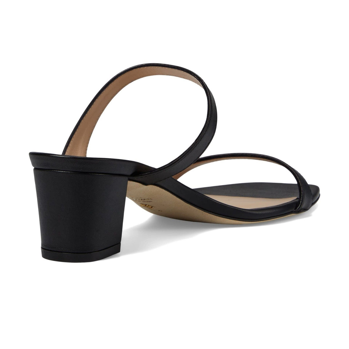 Stuart Weitzman Aleena 50 Block Women's Sandals Smooth Calf Leather Black 8