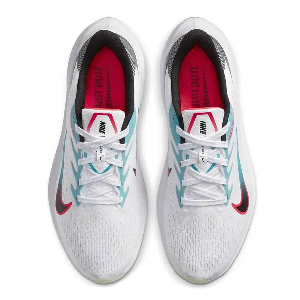 NIKE MENS ZOOM WINFLO 7 RUNNING SHOES White/Black/Flash Crimson Size 9.5