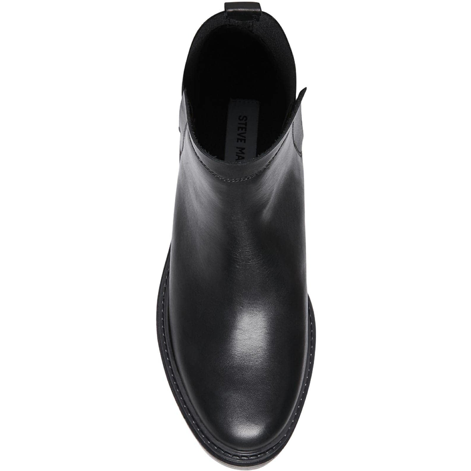 Steve Madden Moira Chelsea Boots Black Leather Lug Sole Women’s Size 7.5 Steve Madden