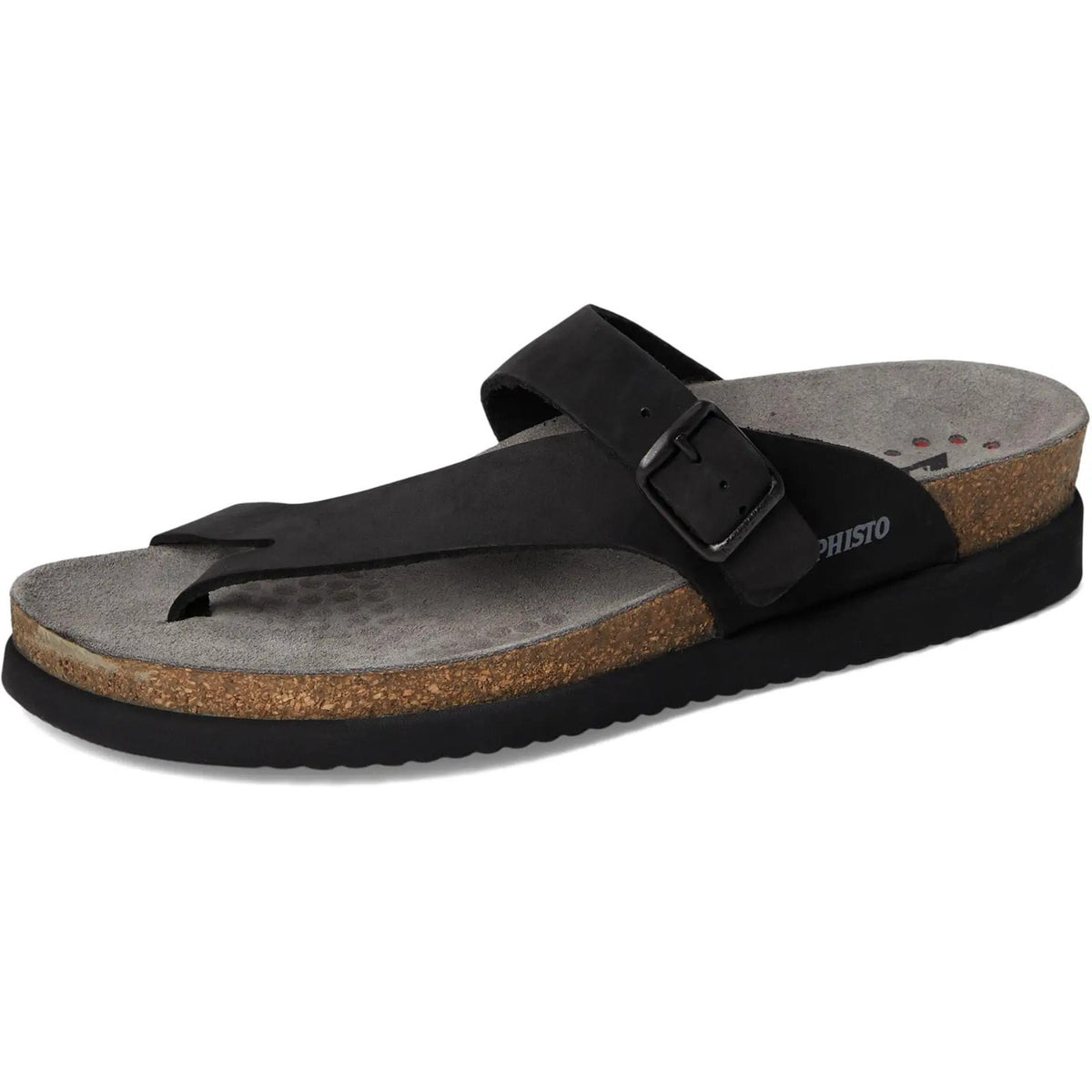 Mephisto Helen Womens Thong Sandals Metallic Black Nubuck 9 M EU 39