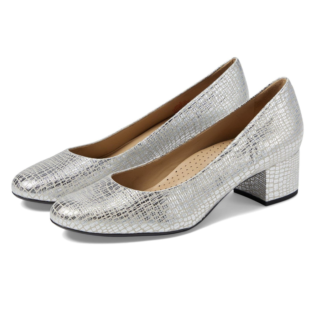 Marc Joseph New York Broad Street Women's Pump Metallic Silver Gator 9 M