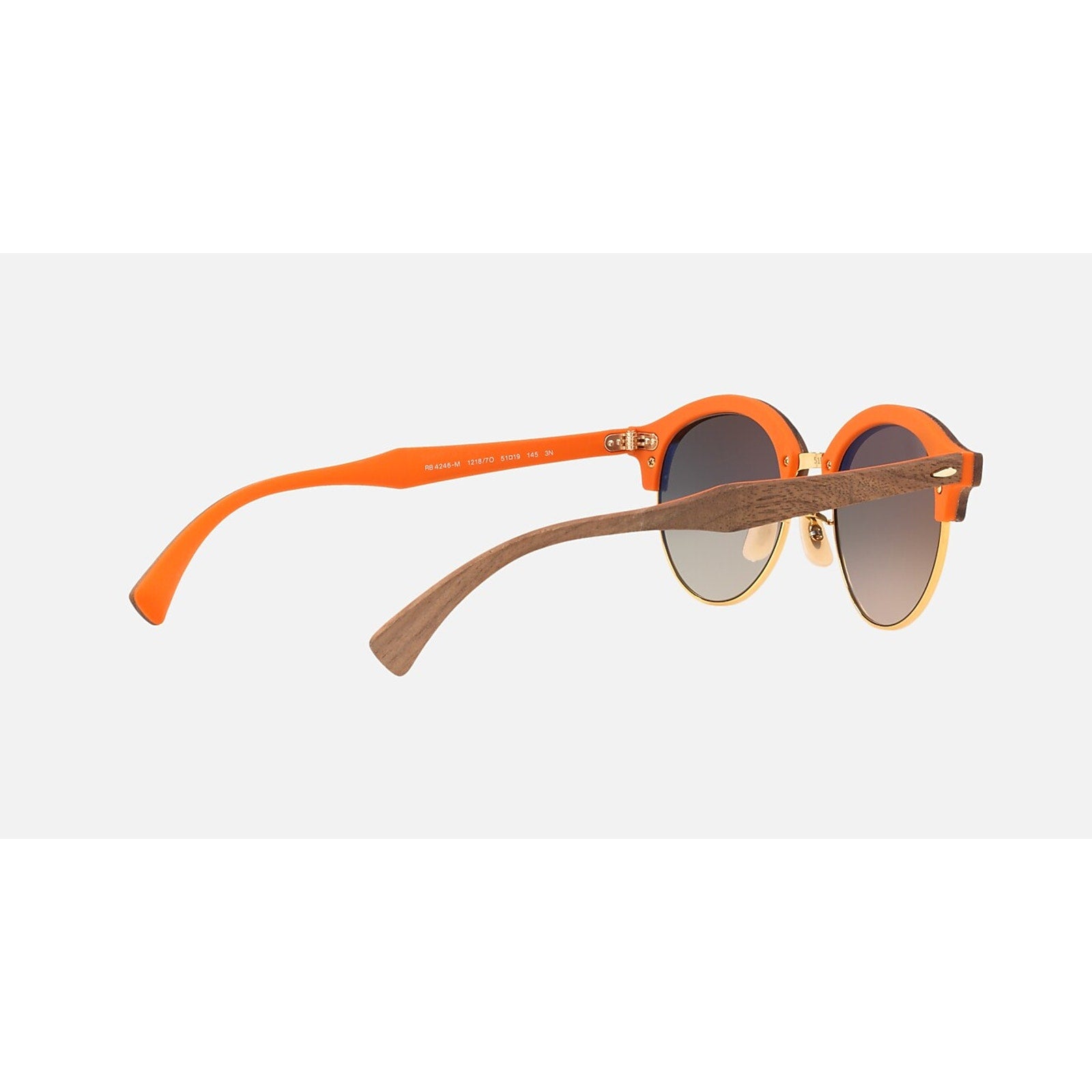 Ray-Ban CLUBROUND WOOD 0RB4246M Gradient Brown/Mirror Pink One Size 51-19-145 Ray-Ban