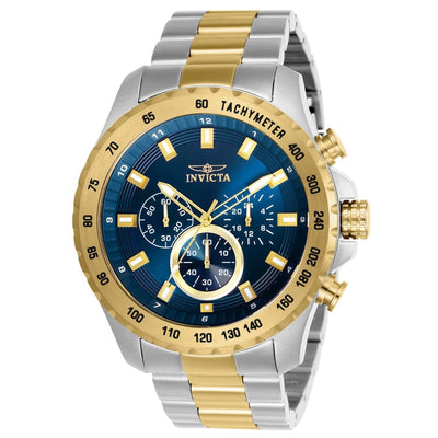 Invicta Men's Speedway Blue Chronograph Dial GOLD/SILVER 48mm Watch Invicta