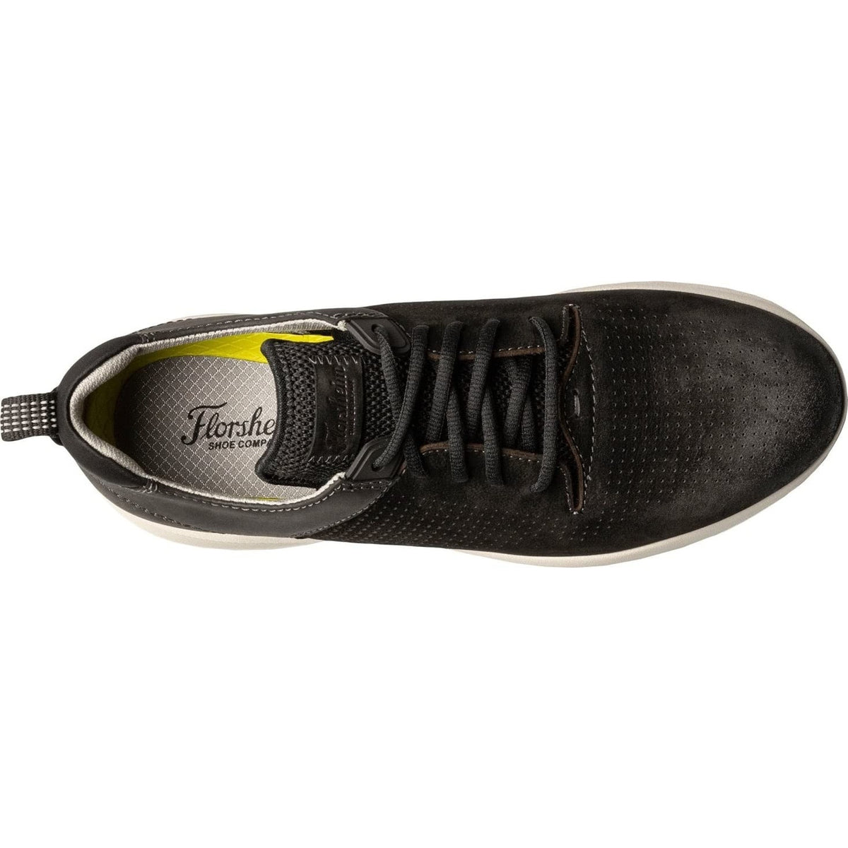 Florsheim Men's Studio Perf Toe Lace Up Sneaker, Black Nubuck, 9 Wide 3E