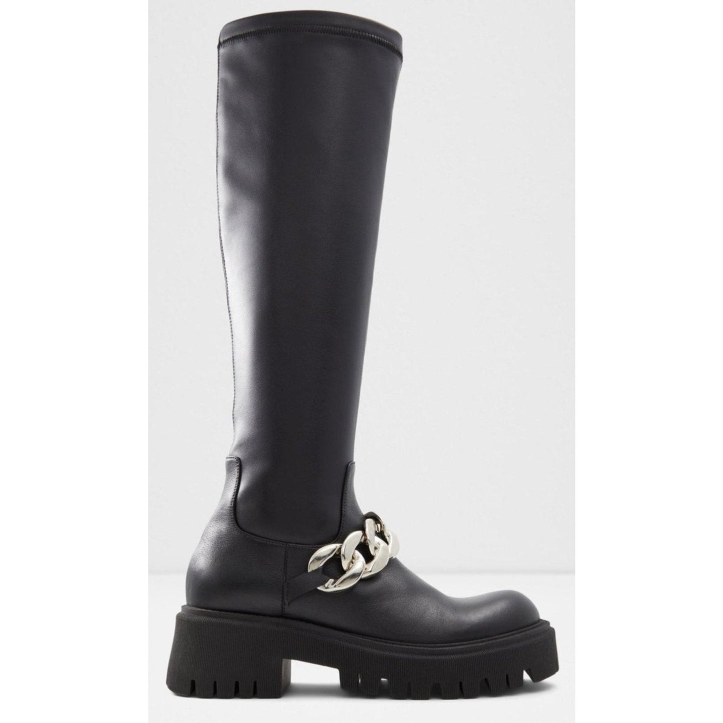 ALdo Histride Women's Black Faux Leather Black Tall High Knee Boots 8.5 B Aldo