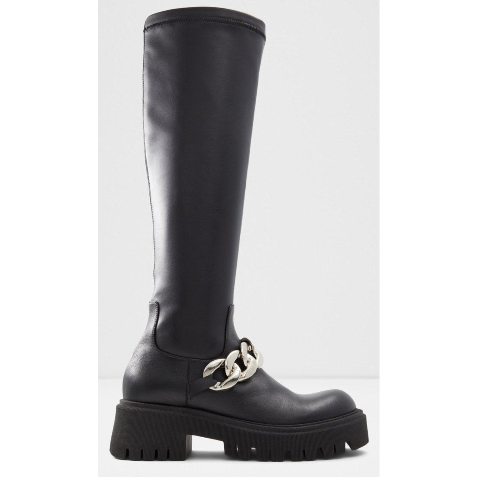ALdo Histride Women's Black Faux Leather Black Tall High Knee Boots 8.5 B Aldo
