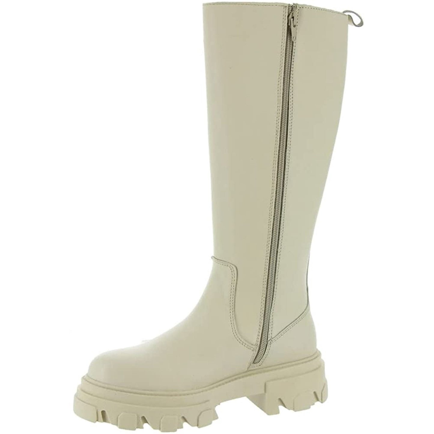 Steve Madden Esma knee high boots Cream leather PLATFORM Size 7 M