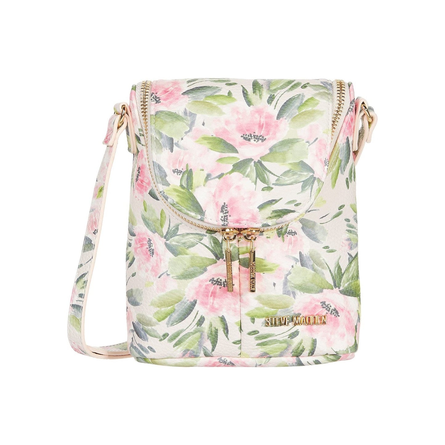 Steve Madden, Balexis Small Floral Crossbody Bag Pink Floral Adjustable Strap