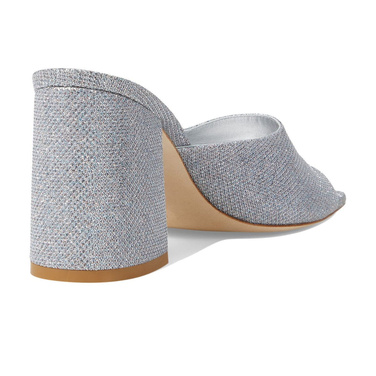 Stuart Weitzman Tia 85 Flareblock Slide Women's Sandals Silver 9.5 B