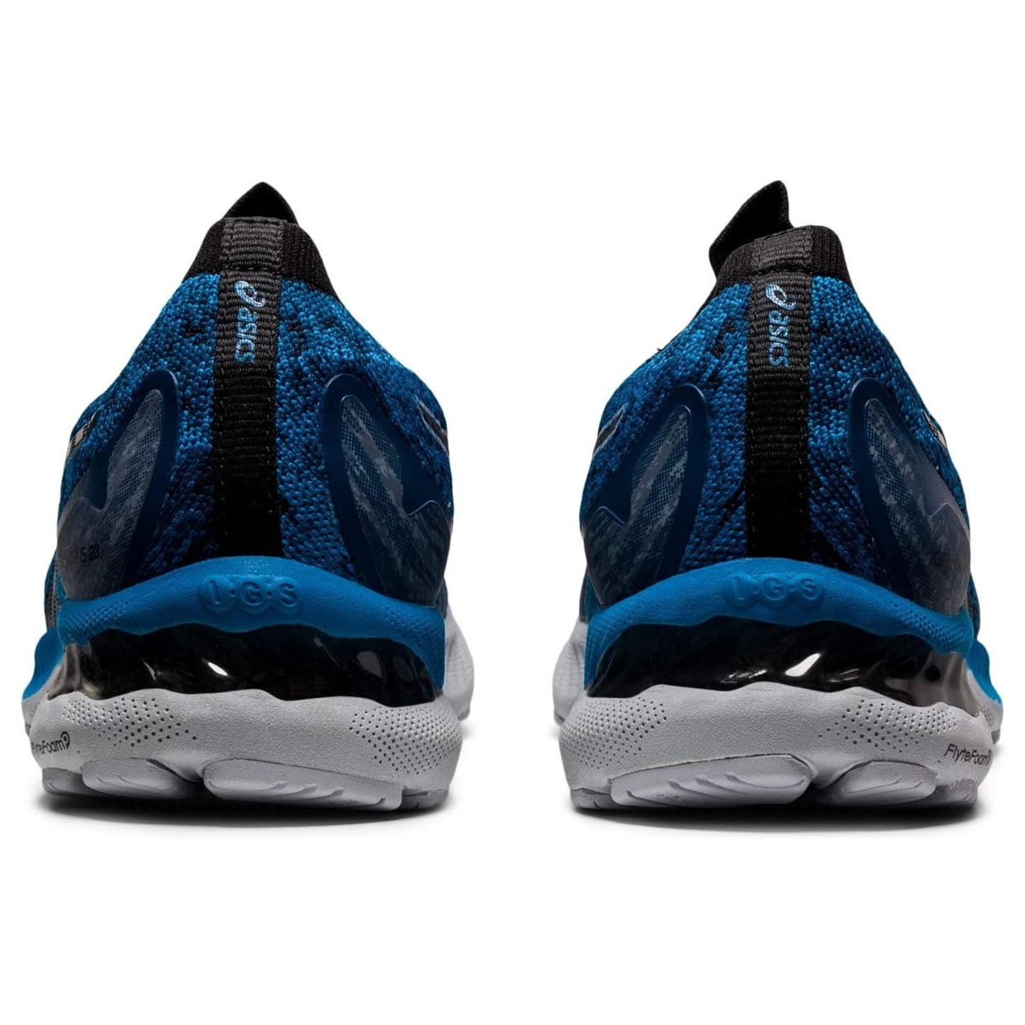 ASICS Men Gel Nimbus 23 Knit Running Shoes Reborn Blue/Black/Knit 9.5 M