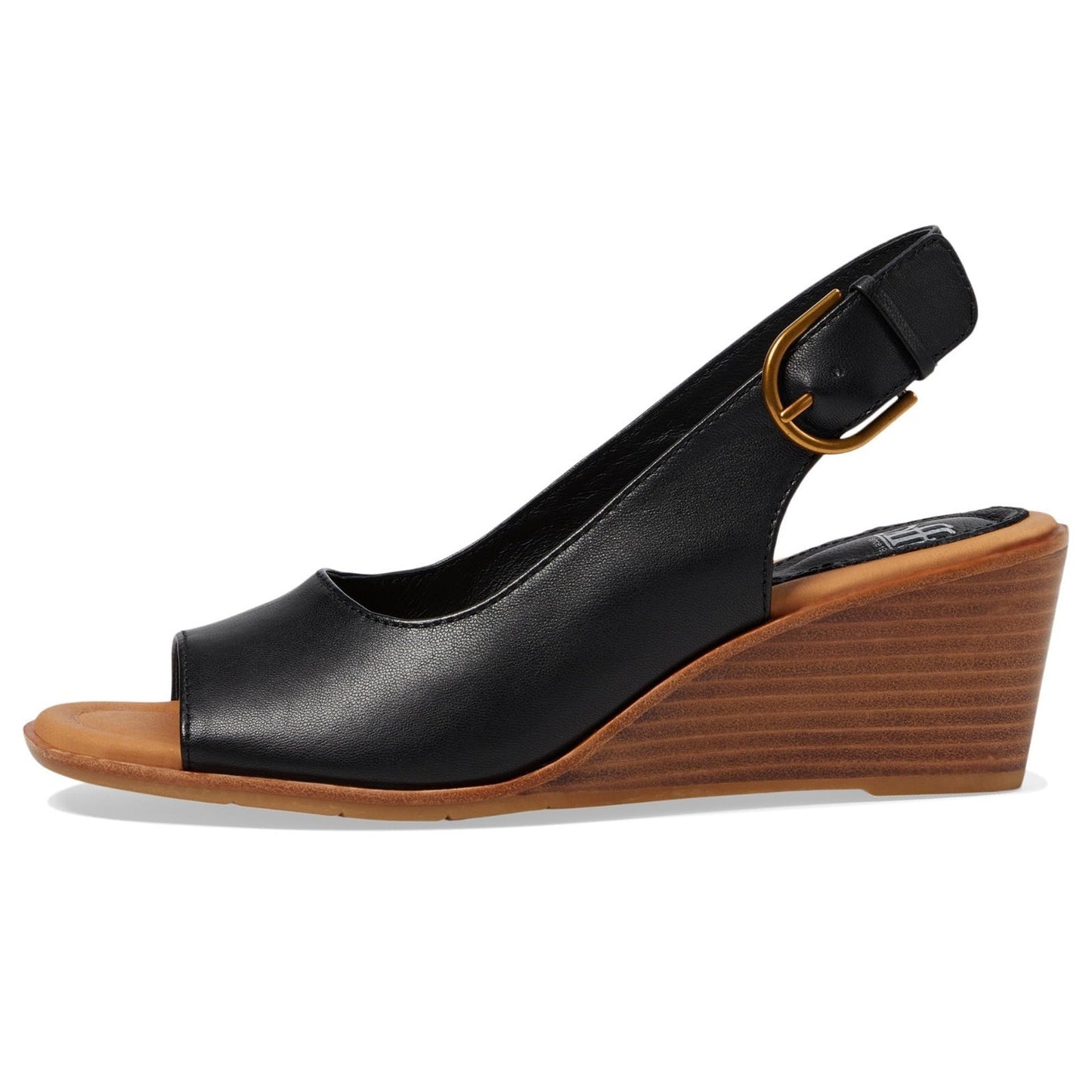 Sofft Wedge Heel Gabriella Sandal Leather Womens 9.5 Black