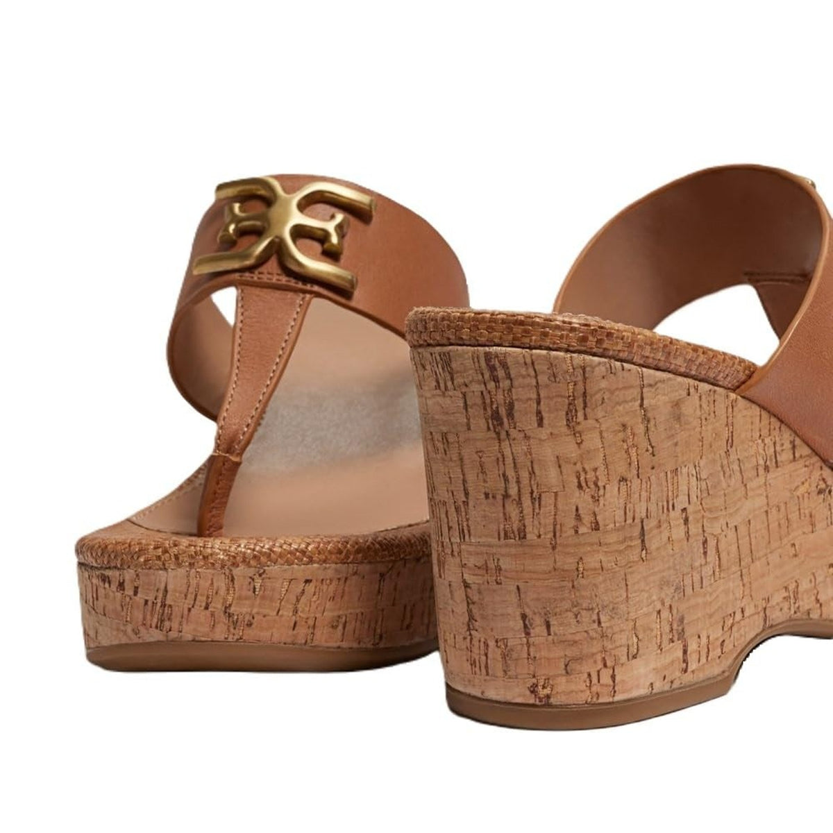 Sam Edelman Yardlie Cuoio Wedge Heel Strap Slip On Sandal Brown Leather 9.5