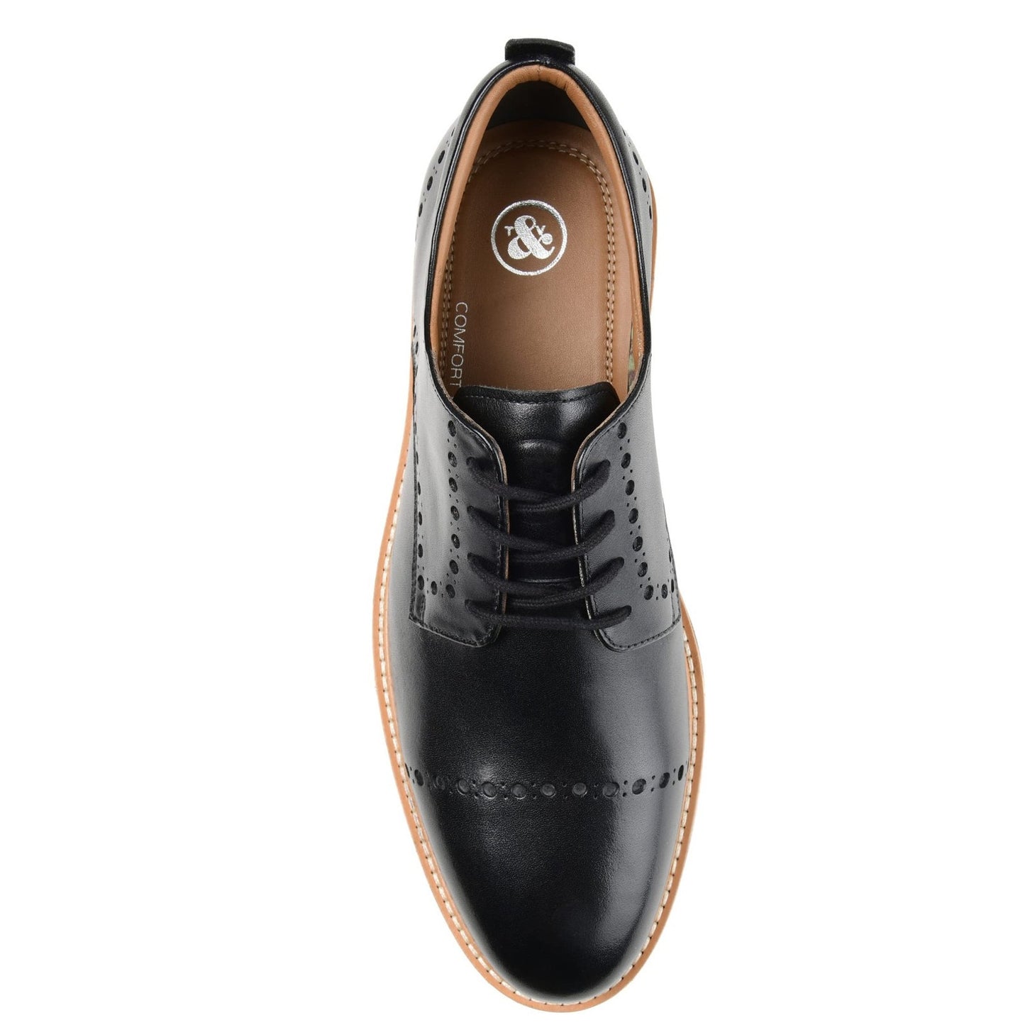 Thomas & Vine Mens Fremont Cap Brogue Derby Shoe Comfort Lace Up Black SZ 8.5 M